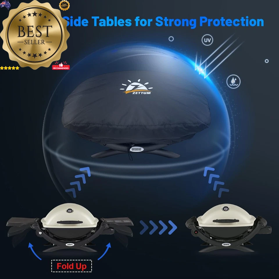 Grill Cover for Weber Q Series, Heavy Duty & Waterproof, Fits Q2000, Q2200, More - image 4 of 4