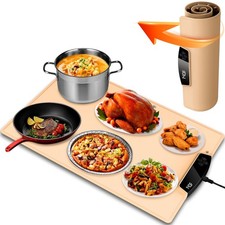 Electric Food Warmer Mat   Portable, Rollable Warming Tray for Buffets  Part...