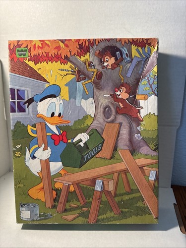 VNTG 1980'S WHITMAN WALT DISNEY DONALD DUCK & THE CHIPMUNKS PUZZLE 100 PC COMPLE - Picture 1 of 7