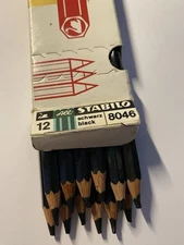 Vintage Pencil Set of 12 Schwan All Stabilo 8046 - Black w/ Original Box NOS