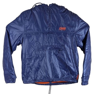 Roxy Anorak Beach Jacket Quicksilver Womens Medium Blue Orange Fleece Lined Rain