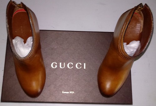 Pre-Owned and resoled Gucci Diana Hysteria, Size 7½B Brown Leather Ankle Boot - Picture 10 of 20