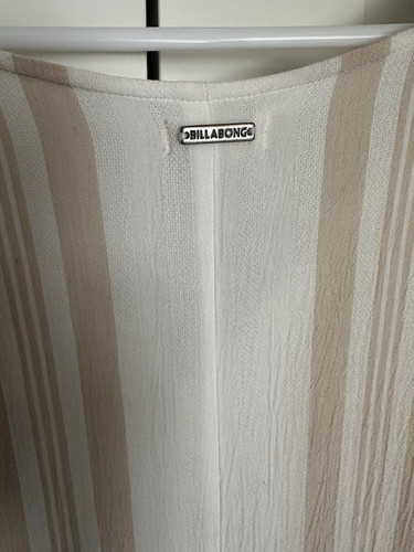 Billabong Women's Lightweight Swim Cover-up Beige & White With Fringe Size Large - Picture 6 of 7