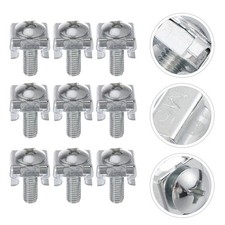 100 Pcs Rack Mount Screws with Steel Cage Nuts for Server Network Racks