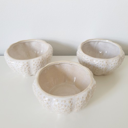 Pottery Barn Sonoma San Marino Sea Urchin Nut Bowl Set of 3 Nautical Textured - Picture 2 of 7