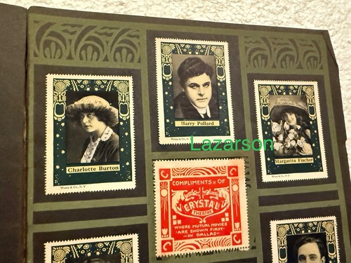 WENTZ SILENT FILM ALBUM W STAMPS ROBERT HARRON RAOUL WALSH MAE MARSH 1914 - Picture 4 of 9