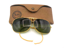 Vintage 1970s 10k GF Ray Ban B l Aviator Sunglasses With case bullet hole