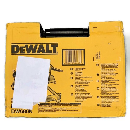 DEWALT DW680K Kit de cepilladora eléctrica con cable de 3-1/4" con corte de profundidad de 3/32" - Imagen 2 de 4