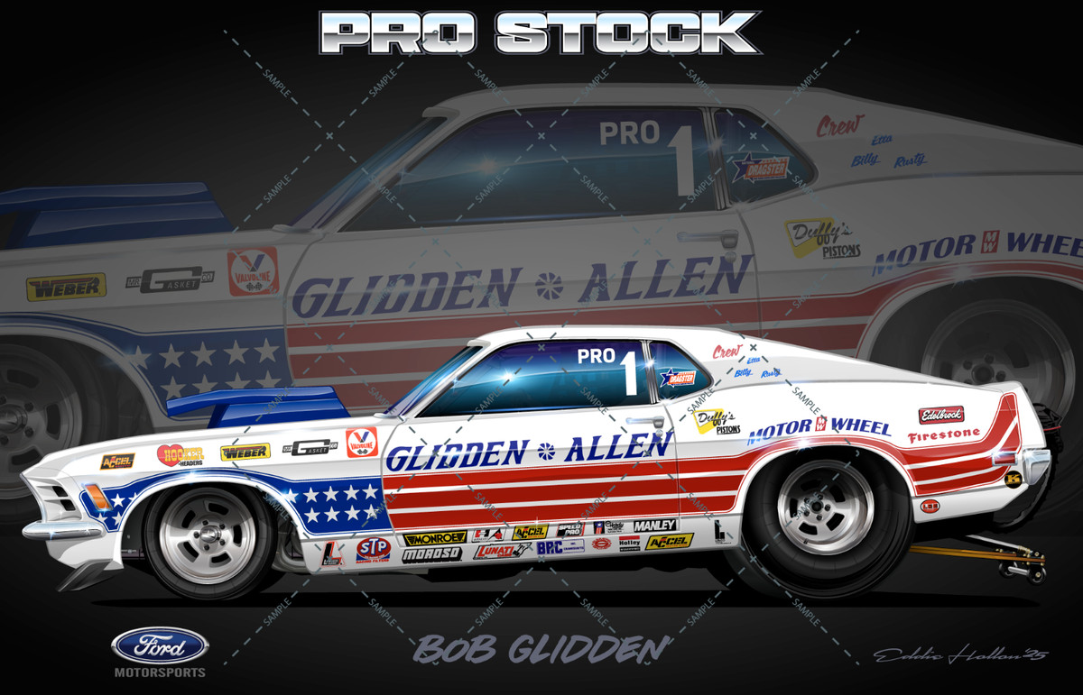 Bob Glidden's 1970 Pro Stock Mustang Poster-Banner Print-082