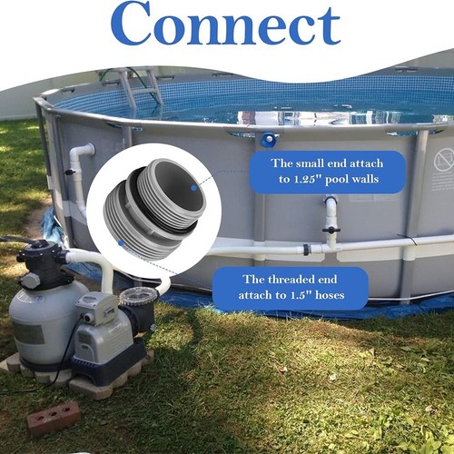 For Intex Pool Adapter Conversion Kit Convert 40mm Hoses to 1 1/2 inch Inlets - Picture 7 of 42