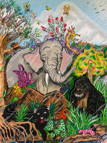 Charles Fazzino 3D Artwork The Serenity of the Wildlife Signed & Numbered Deluxe - Picture 5 of 6
