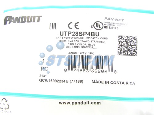 Panduit UTP28SP4BU Cat6 28awg Network Patch Cable, 4 Ft Blue ~STSI - Picture 3 of 4