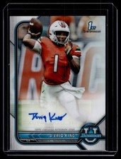 D'Eriq King 2021-22 Bowman University Refractor Autograph Auto Card #58