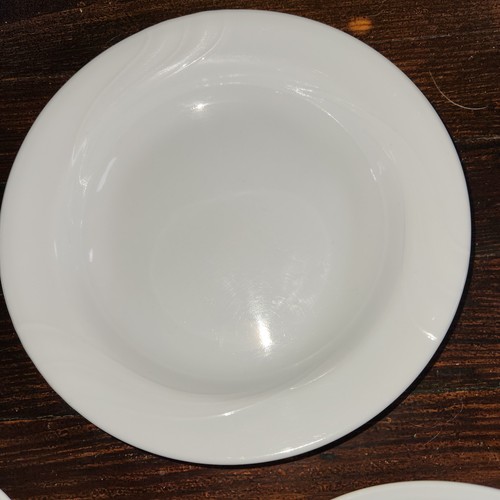4 Corelle Windward White Shallow Pasta Soup Bowls 8 1/2” Glossy Finish ! EUC - Picture 4 of 13