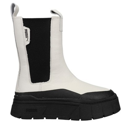 PUMA Mayze Stack Chelsea Pull On  Womens Off White Casual Boots 38627201