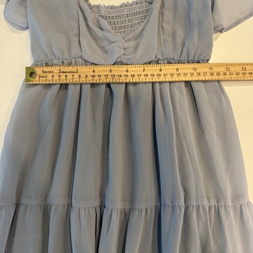 Neu mit Etikett Show Me Your Mumu Nicole Maxikleid Größe Small stahlblau Chiffon Brautjungfer - Bild 8 von 10