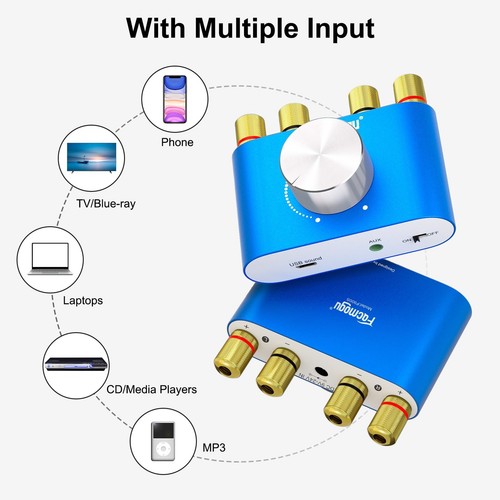 F900S 160W Mini Bluetooth 5.0 Power Amplifier, 2 Channel 80Wx2 Stereo Hi-Fi D... - Picture 6 of 9
