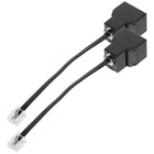2 Pcs Telephone Line Adapter Travel Splitter Home Connector Cable