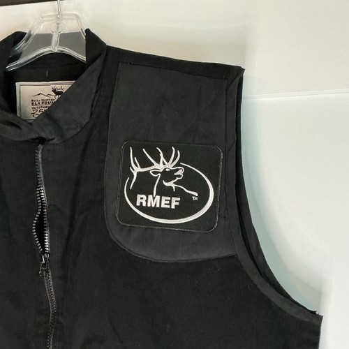 Rocky Mountain Elk Foundation Mens Hunting Vest Size XL Black 25th Anniversary - Picture 3 of 4