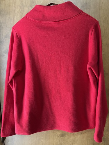 Adrienne Vittadini Women Sweater Cardigan Wool Blend Red M One Button New NWT - Picture 6 of 8