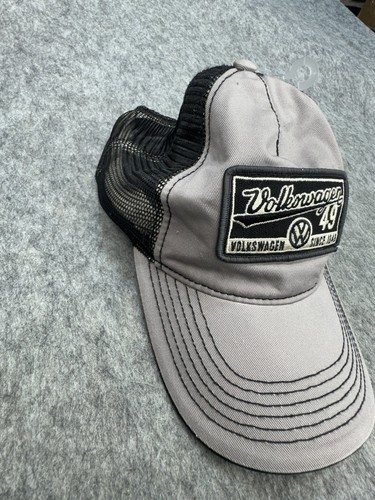 Volkswagen Hat Men's Adjustable Gray Black Mesh Since 1949 Patch - Picture 3 of 7
