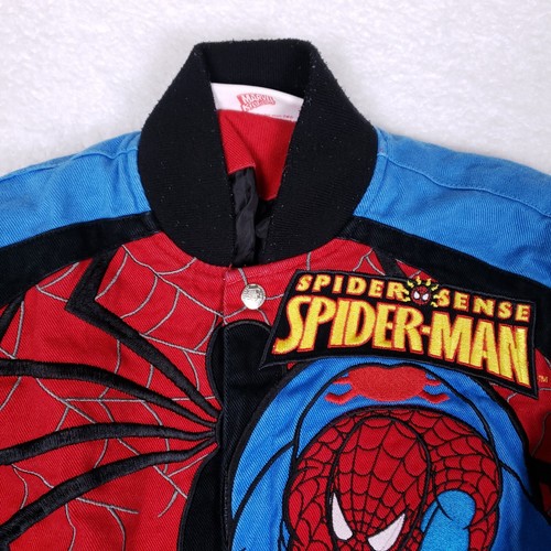 Spider Man Jacket Kids M 2011 Marvel Spider Sense Retro Graphic Coat Red - Picture 2 of 19