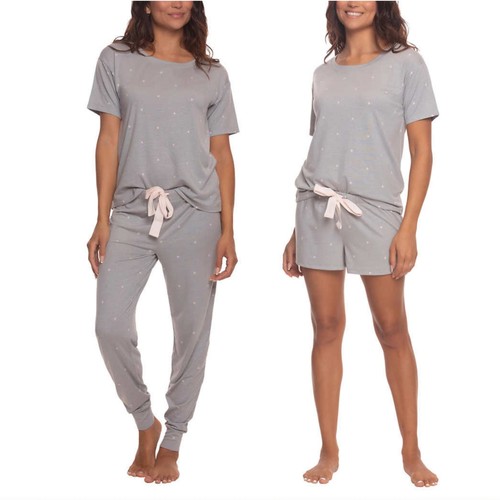 Nuevo con etiquetas Felina 3 Piezas Camiseta, Pantalones Cortos y Pantalones PJ Lounge Set Talla:S-2X - Imagen 4 de 30