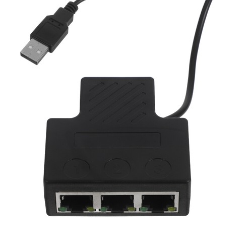 Répartiteur Gigabit Ethernet : Adaptateur Réseau Haute Vitesse 1000Mbps 1 à 3 avec USB - Photo 6/12