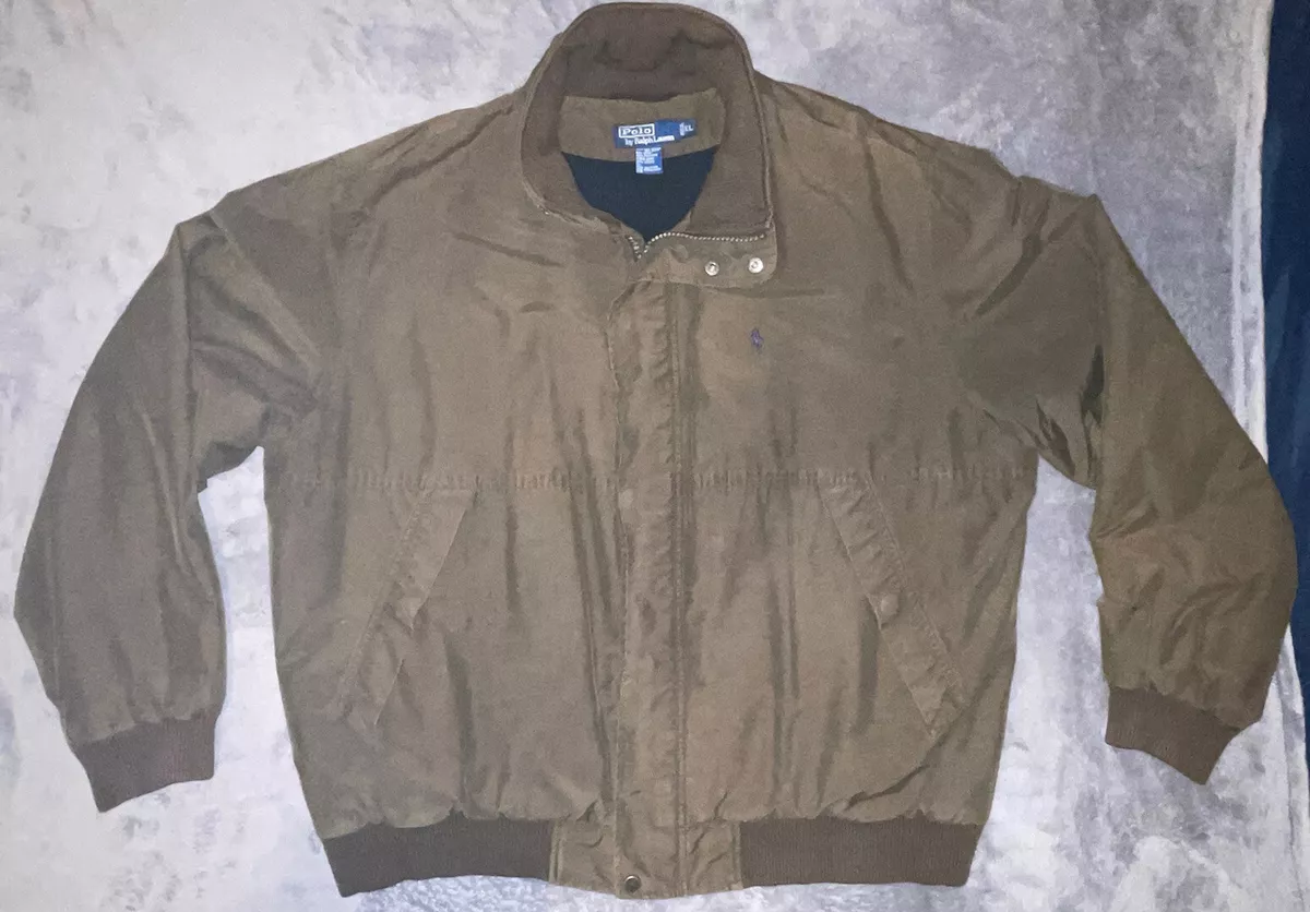 Vintage Polo Ralph Lauren Olive Bomber Jacket Mens Size XL eBay