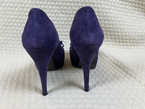 Stuart Weitzman Peep Toe Heels Moda Suede Platform Bow | New No Box | Size 10 - Picture 3 of 13