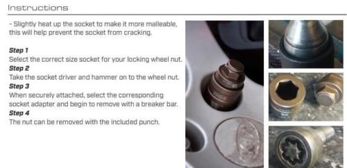 UNIVERSAL LOCKING WHEEL NUT REMOVAL KIT REMOVES WITHOUT KEY WELZH WERKZEUG - Picture 2 of 5