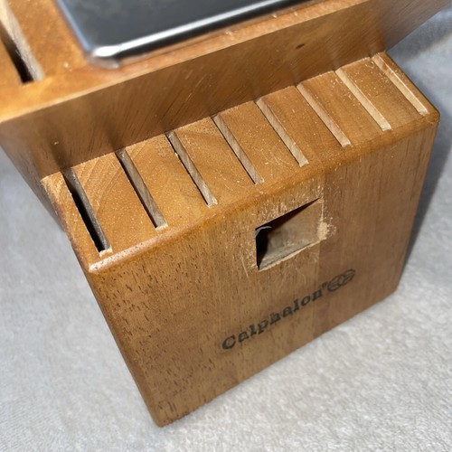 CALPHALON 15 Slot Hardwood Knife & Scissors Block With 4 Slot Self Sharpeners - Picture 3 of 8