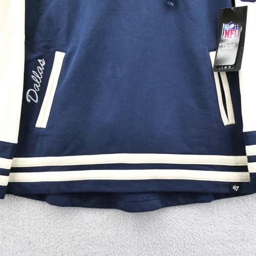 Dallas Cowboys Hoodie Medium Mens Blue '47 Brand Superior Lacer Jersey Texas NFL - Picture 2 of 10