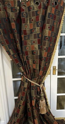 FABULOUS HUGE VERY HEAVY QUALITY BROCADE SINGLE/ DOOR CURTAIN - Picture 22 of 24