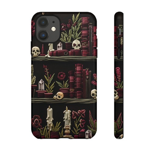 Gothic books Skulls Embroidery PRINTED Tough Phone Case iPhone Samsung Pixel - Picture 129 of 271