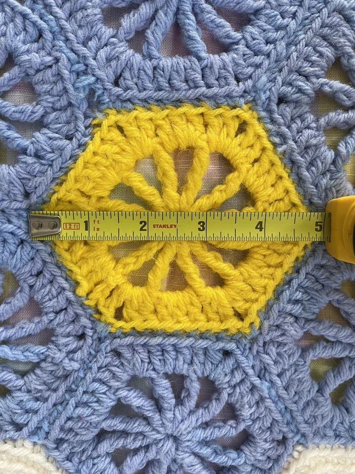 Hand crochet knit blanket/throw multi color Size 46X59” - Image 2 of 4