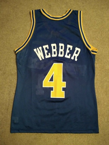 Vintage 1990's Champion Warriors Chris Webber #4 NBA Adult Jersey Size 36 - Bild 2 von 2
