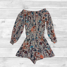 Anthropologie Free People Floral Back Cut-Out Off the Shoulder Romper Size XS