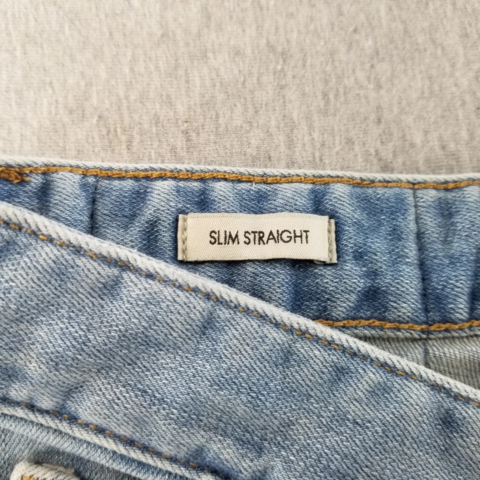 Pantalones de mezclilla Calvin Klein para hombre talla 36x32 azul lavado medio ajustados rectos rotos cómodos Foto 4 de 4