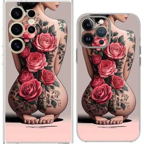 Red Rose Tattoo Geisha Japan Samurai Case Cover Silicone / Shockproof / MagSafe - 第 16/19 張圖片
