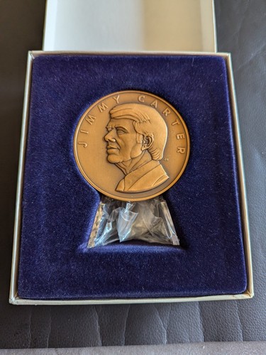 JIMMY CARTER DER OFFIZIELLE 1977 PRÄSIDENTENERÖFFNUNGSMEDAILLE MASSIV BRONZE VERPACKT