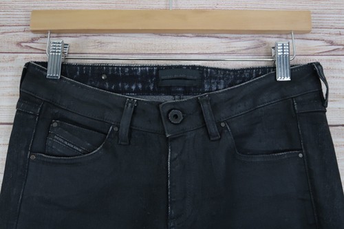 Pantalones de mezclilla ajustados recubiertos negros Petrah Diesel para mujer W27 L31 - Imagen 3 de 11