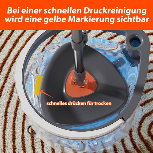 Bodenwischer Wischmopp Set Komplett Mit Auswringfunktion Mikrofaser Wischpads - Bild 5 von 9
