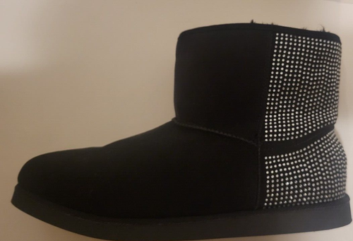 JUICY COUTURE KITTEN SZ 10 BLACK FUR/RHINESTONE WOMEN BOOTS - Picture 12 of 13