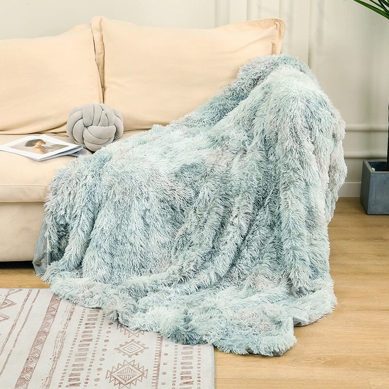 Shaggy Throw Blanket Soft Long Plush Sofa Bed Cover Fluffy Bedspread Blankets Deficyt super specjalna cena, popularność