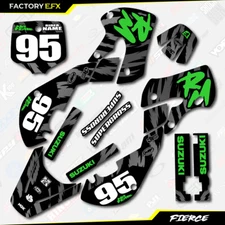 Black & Green Fierce Graphics Sticker Kit fits Suzuki RM65 RM 65 01-22 Decals