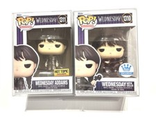 FUNKO WEDNESDAY ADDAMS Cello Exclusive 1310 & HOT TOPIC Metallic WEDNESDAY 1311