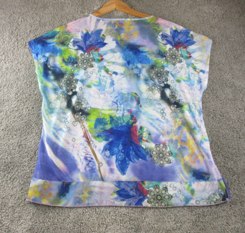 Millers Womens Blouse/Top 18 Short Sleeve Cotton Blue Colorful New - 第 10/10 張圖片
