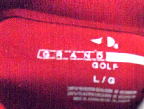 GRAND SLAM Polo Golf Shirt Men's Size Lg Large RED w Black Stripe Short Sleeve - Picture 3 of 5