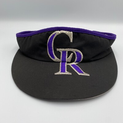 Vtg MLB Colorado Rockies Adjustable Visor Hat Cap Black